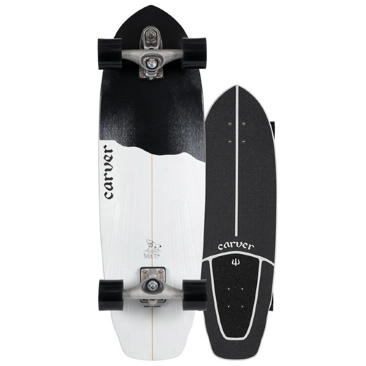 Лонгборд комплект CARVER C7 Black Tip Surfskate Complete Raw 32.5 дюйм 2020