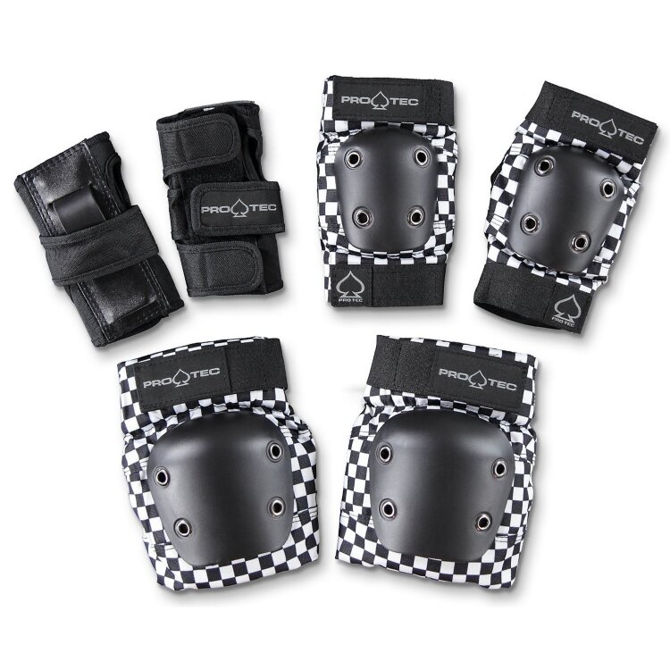 Комлект защиты для скейтборда детский PRO-TEC Street Gear Jr 3 Pack Black Checker 2020