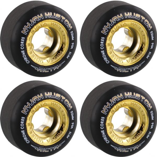 Колеса для скейтборда RICTA Nyjah Huston Chrome Core Black Gold Slim 99A 52мм 2020