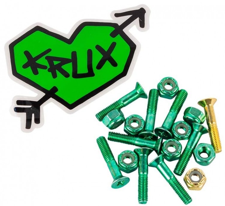 Винты для скейтборда KRUX Krome Phillips Hardware Green 1 дюйм