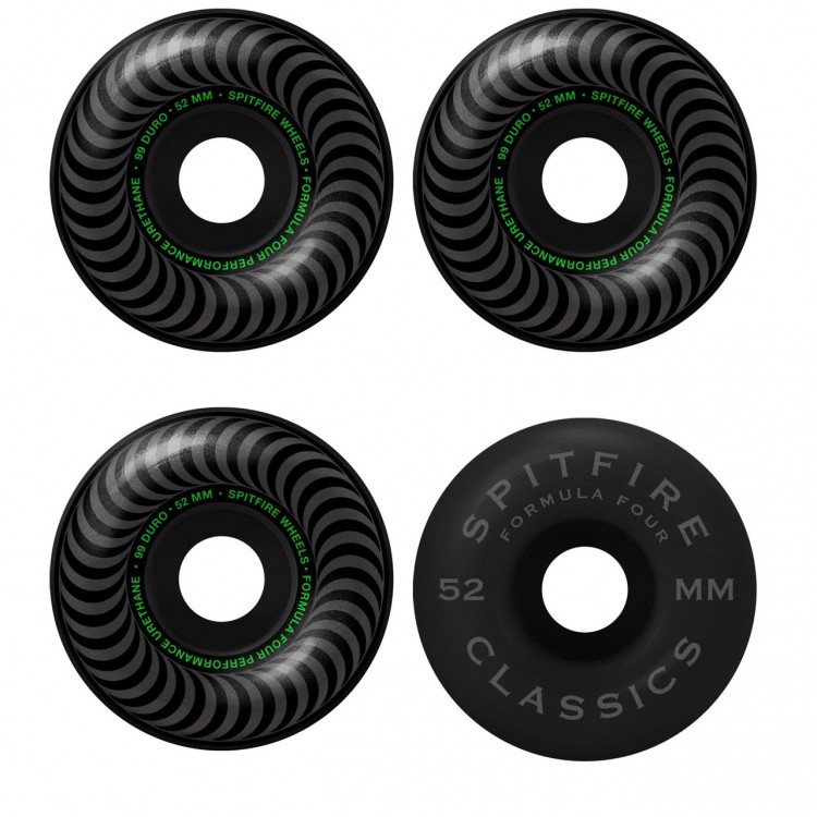 Колеса для скейтборда SPITFIRE F4 99 Clssc Blackout Assorted 52mm 99A 2020